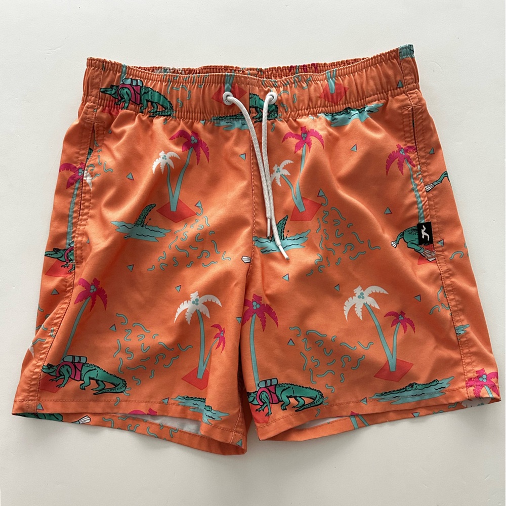 Hollister Orange Swim Shorts with Tropical Print